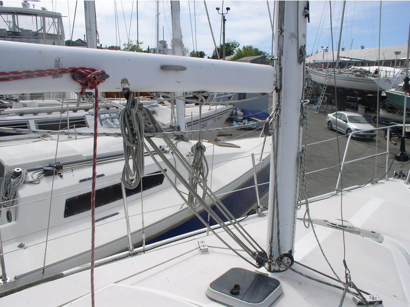 walk through transom sailboat