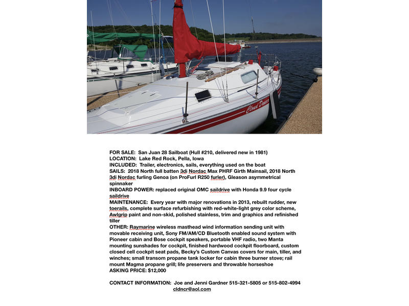 1981 Clark San Juan 28 located in Iowa for sale